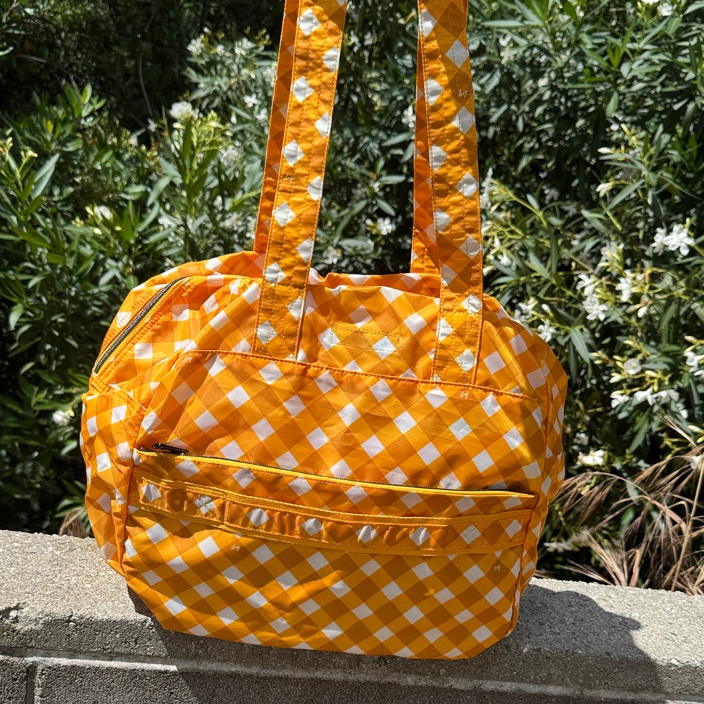 Lug Boxer Packable Duffel Bag in golden gingham - Picture 3 of 16